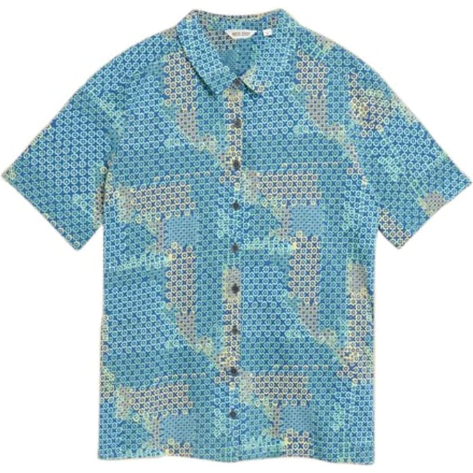 White Stuff Cosmic Short Sleeve Shirt Blue Print Taglia: 8 | Magliette intime Outlet | Donna | Blu