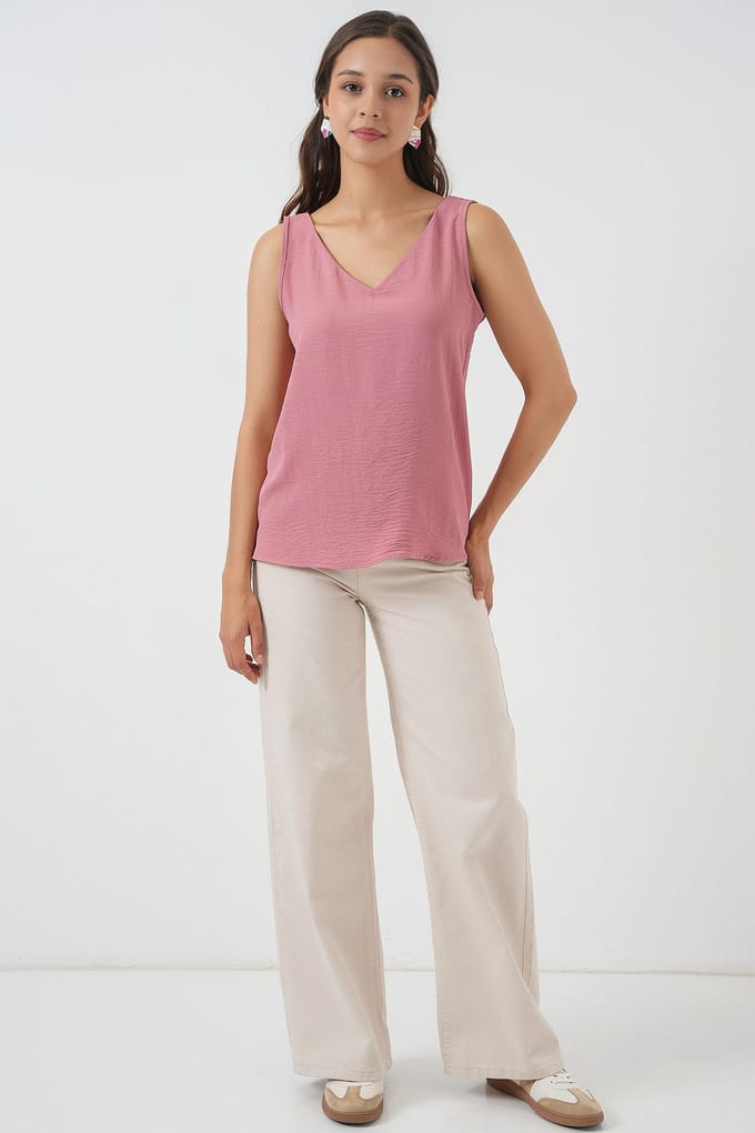 V-hals Pull-On Blouse