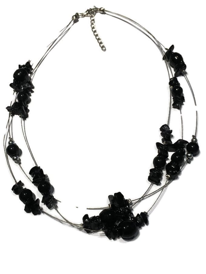 Petra's Sieradenwereld - Ketting laagjes zwart (116)
