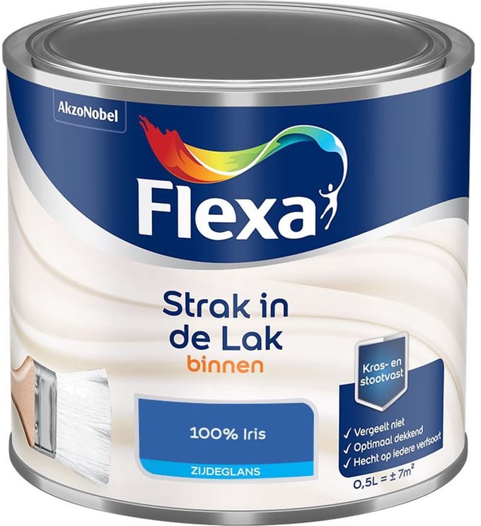 Flexa - Strak In De Lak Binnenlak Zijdeglans - 100% Iris - Mengverf - 500 Ml
