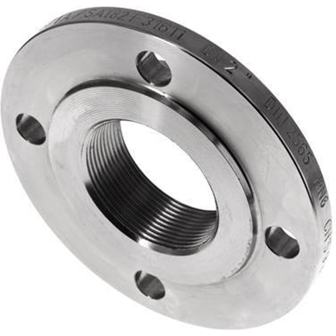 Draadflens DN50-PN6 Rp 2'' RVS 1.4571 DIN 2565 En EN 1092-1 (Type 13)