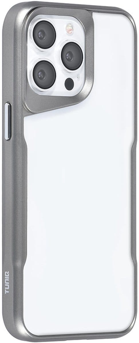 TUNIQ telefoonhoesje voor Apple iPhone 15 Pro Max - Siliconen backcover - Grijs