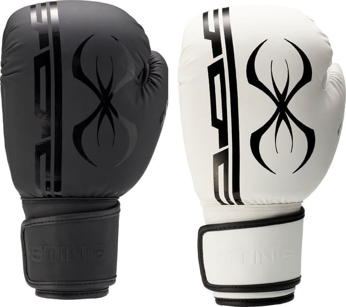 STING Bokshandschoen ARMAPLUS | klittenband | Mat Zwart (Maat: 14OZ)