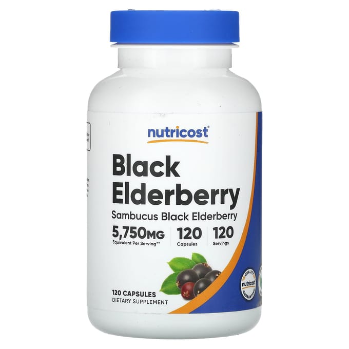 Nutricost, Sureau noir, 5 750 mg, 120 gélules