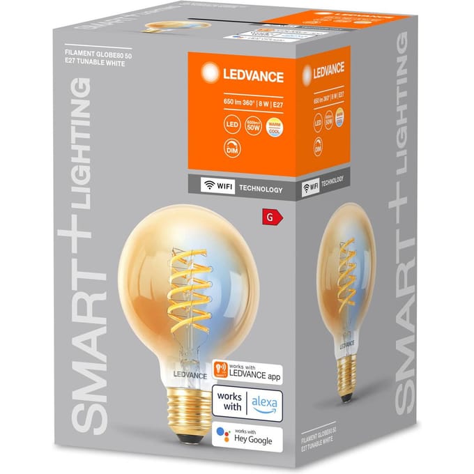 LEDVANCE SMART+ WiFi E27 8W LED G80 goud 822-850