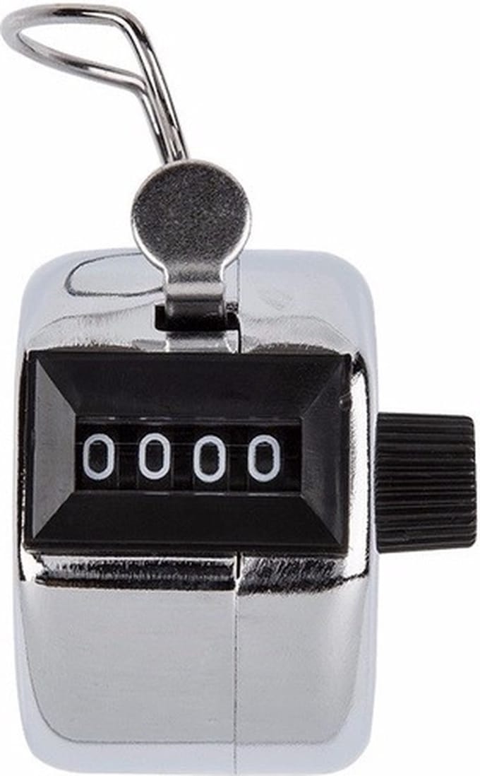 Handteller Metaal 5 cm - 3x - Telapparaat - Telmechanisme - Telrol - Telmachine - Handtelmachine