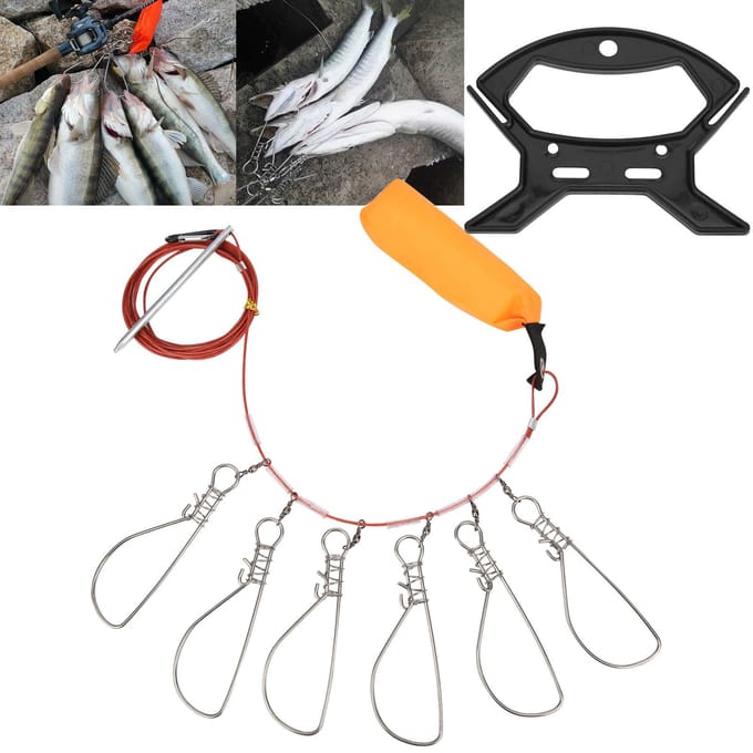 5m Vissen Sluitgesp Roestvrij Staal Levende Vis Stringer Sluiting Visgerei Accessoires orange