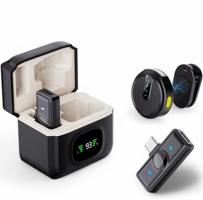 Professionele Draadloze Lavalier Microfoon - Ruisonderdrukking - Mute Knop - Dasspeld - Geschikt voor alle iPhone, Android, iPad & MacBook