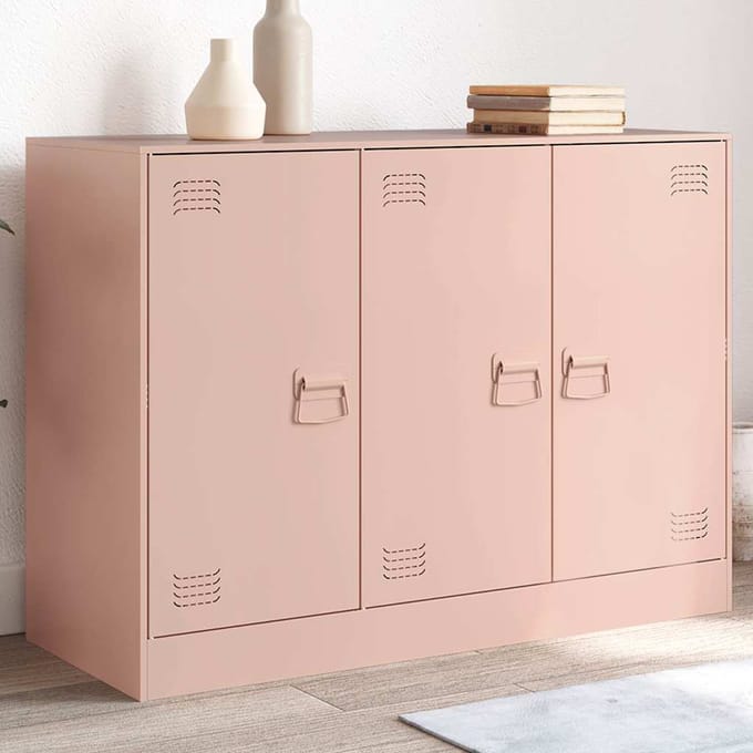 vidaXL - Dressoir - 99x39x73 - cm - staal - roze
