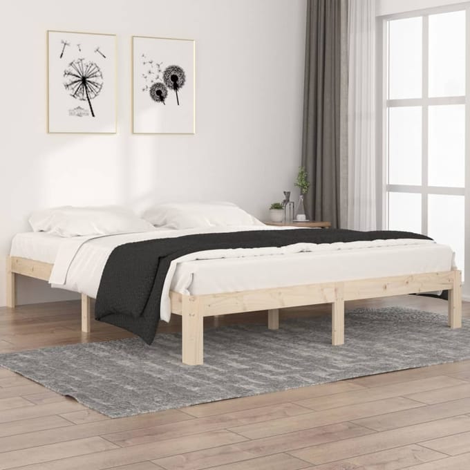 vidaXL - Bedframe - massief - grenenhout - 160x200 - cm