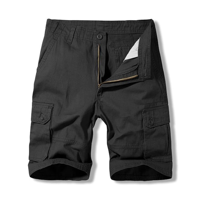 Heren zomer losse effen kleur 5-punts shorts: Trendy en casual strandbroek 32 (approx. 25 inches) kaki