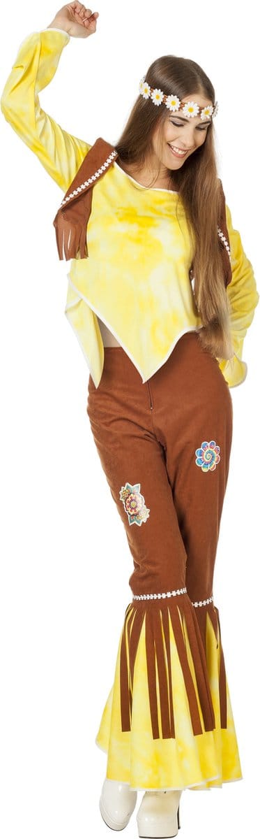 Hippy Flower Power Geel - mt 48
