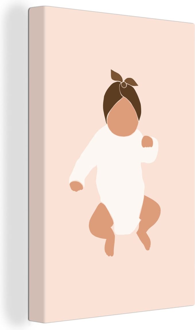 Canvas Schilderij Baby - Kinderen - Pastel - 60x90 cm - Wanddecoratie
