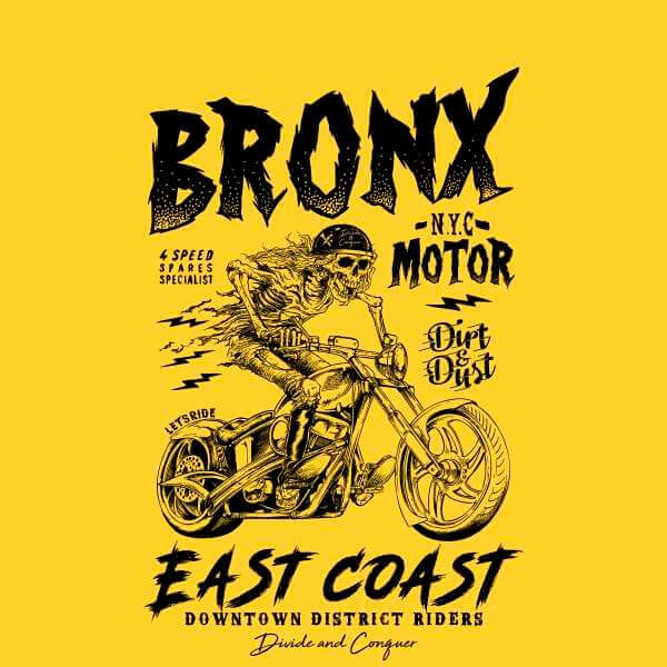 Bronx Motor Men's T-Shirt - Yellow - L