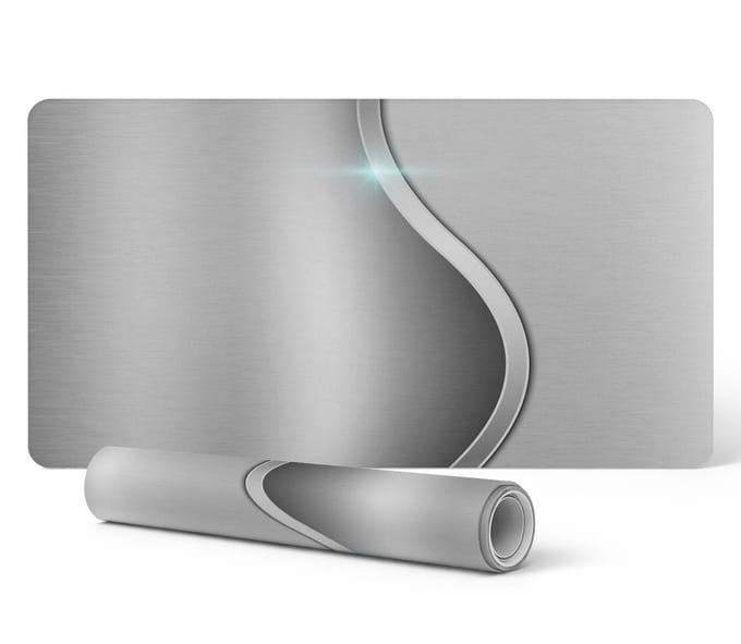 Antislip beschermmat voor op het bureau met metallic golfmotief, 90x45 cm