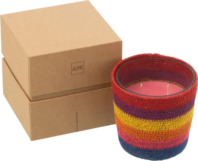 J-Line geurkaars mand - beige/mix - small - 45U