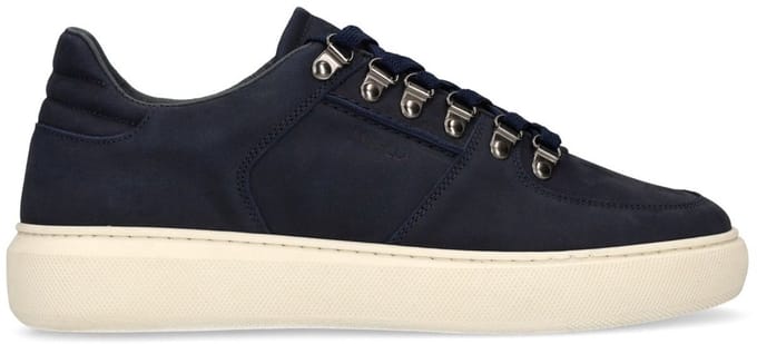Manfield - Heren - Donkerblauwe nubuck sneakers - Maat 45