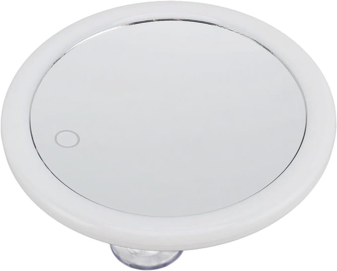 Handheld Vergrootglas Met LED Verlichting, Make-up Spiegel 10X Vergroting Triple Zuignap