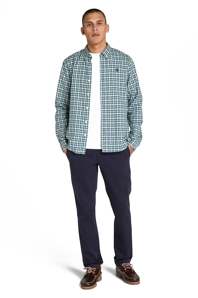 Timberland Solucell Gingham Shirt Silver Blue Yd Taglia: M | Camicie Casual Outlet | Uomo | Blu