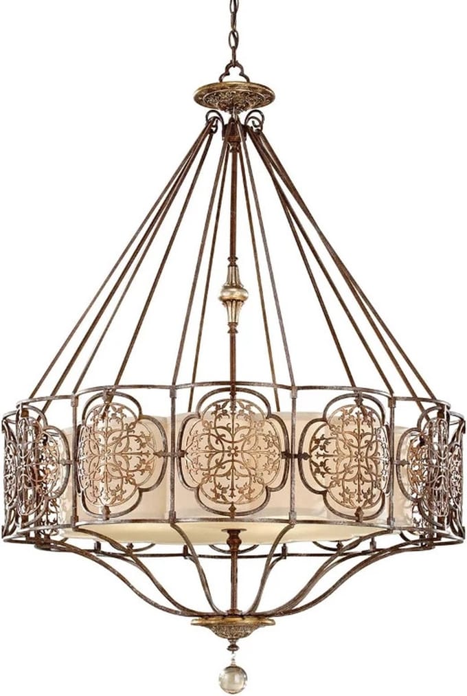 Feiss LED Kroonluchter | 4X E27 Max 60W | Dimbaar | British Bronze/Oxidized Bronze