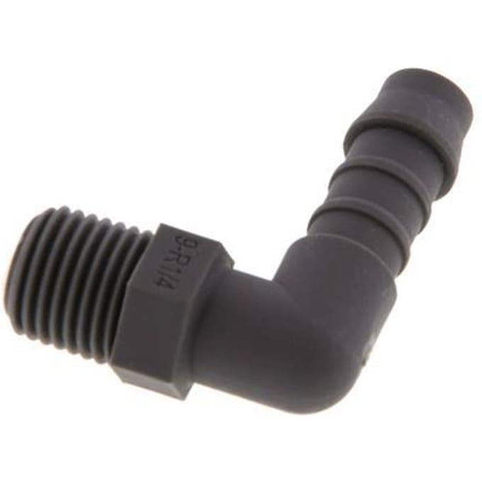 9 mm & R1/4'' PA 6 L-Slangpilaar Met Buitendraad [10 Stuks]