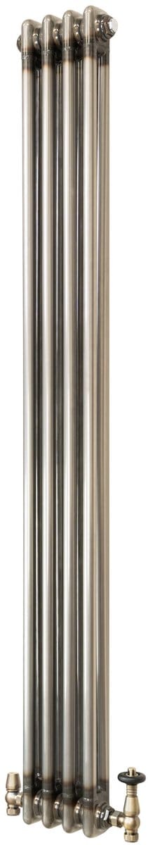 Kolomradiator - 2-kolom 1500x200 mm - ruw metaal - incl. kraan