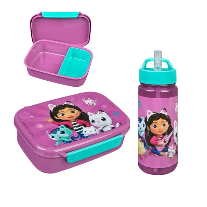Gabby's Dollhouse lunchset; lunchbox en drinkfles