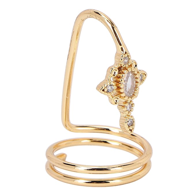 Vrouwen vingernagelring gegalvaniseerd koper modieuze vingernagelringen nagelkunst accessoire gouden beige