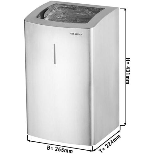 AIR-WOLF Afvalbak - 25 liter - RVS Zilver