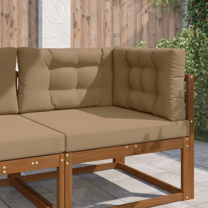 vidaXL - Buitenbankkussen - Polyester - Taupe - 80 - x - 80 - cm