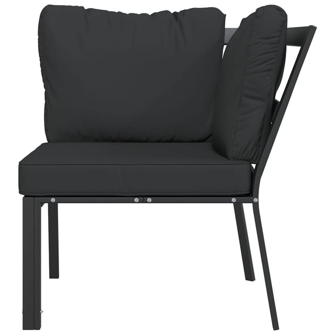 vidaXL - Tuinstoel - met - grijze - kussens - 76x76x79 - cm - staal
