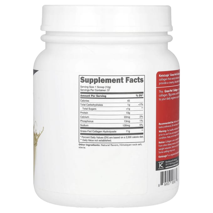 KetoLogic, Collageenhydrolysaat, Vanille, 1 lb (454 gr)