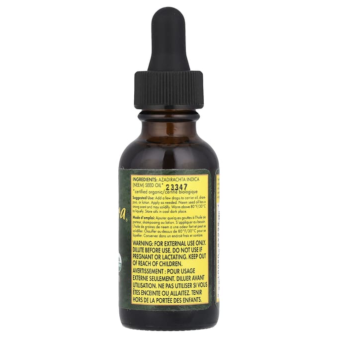 Huile de graines de neem bio, 1 fl oz (30 ml)