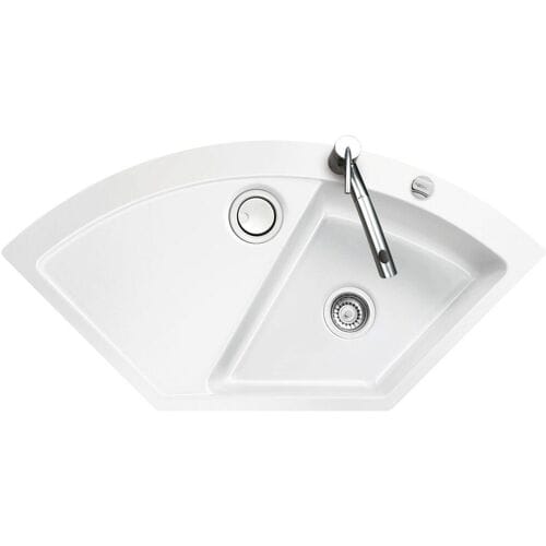 Systemceram Keradomo Mera Eck F sink for flush installation with excenter operation, incl. tap hole 555102-12