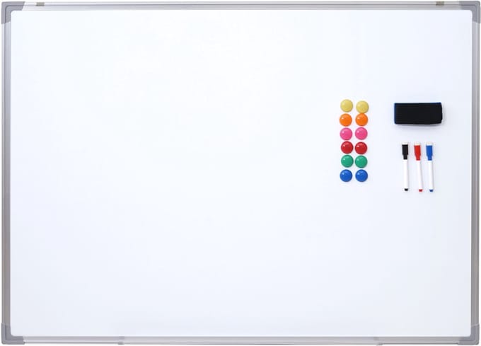 Whiteboard MCW-C84, magnetisch memobord prikbord, incl. accessoires ~ 110x80cm