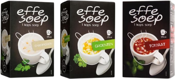 Effe soep Champignon, Tomaat, Groente