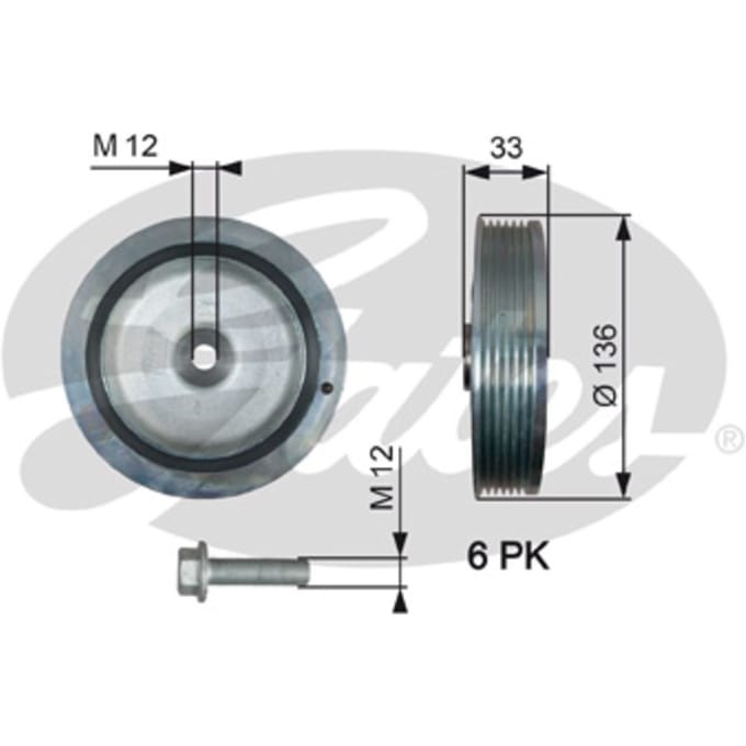 Riemschijf, krukas DriveAlign® GATES TVD1008A