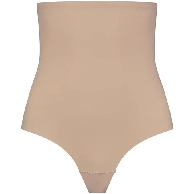 Bye Bra Corrigerende String, Hoge Taille String, Sterk corrigerende String, Shapewear Dames, Shapewear Buik, Beige, M