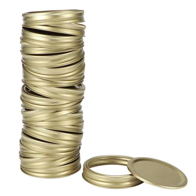 Roestvrijstalen Split-Type Mini Glazen Pot Deksel Container Afdichtdeksel voor Specerijen Honing Opslag Type 1 beige