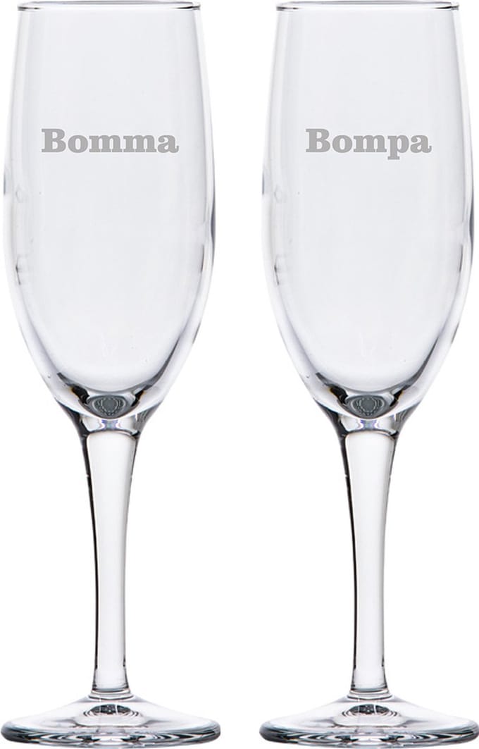 Champagneglas gegraveerd - 16,5cl - Bomma-Bompa