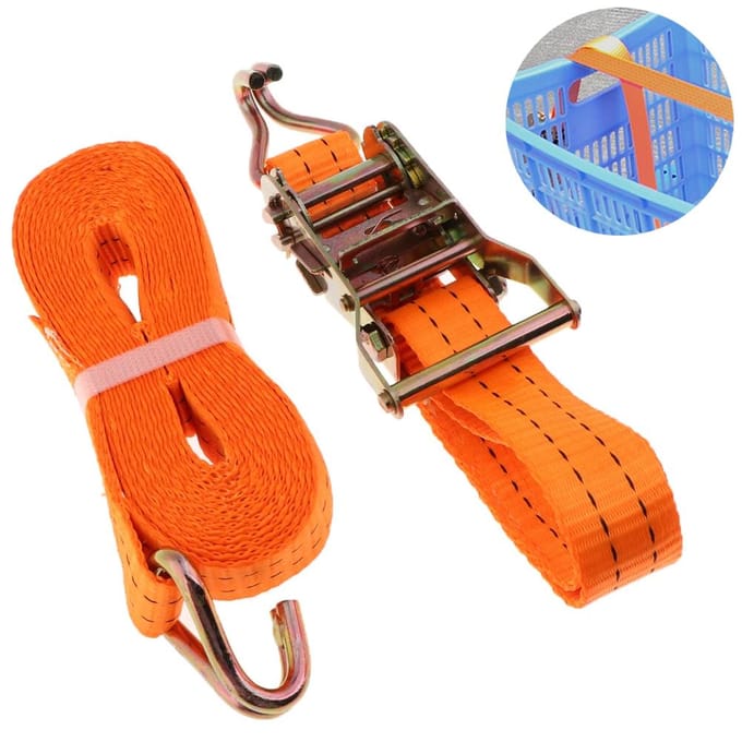 Spanband Vaste Band Spanner Duurzame Ratel Vrachtwebbing voor Motorfietsen Scooters brown