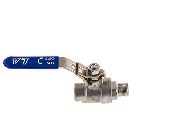 Buiten x Binnendraad R/Rp 3/8 inch PN 63 2-Weg RVS Kogelkraan - BL2SH-M-63-MF-038