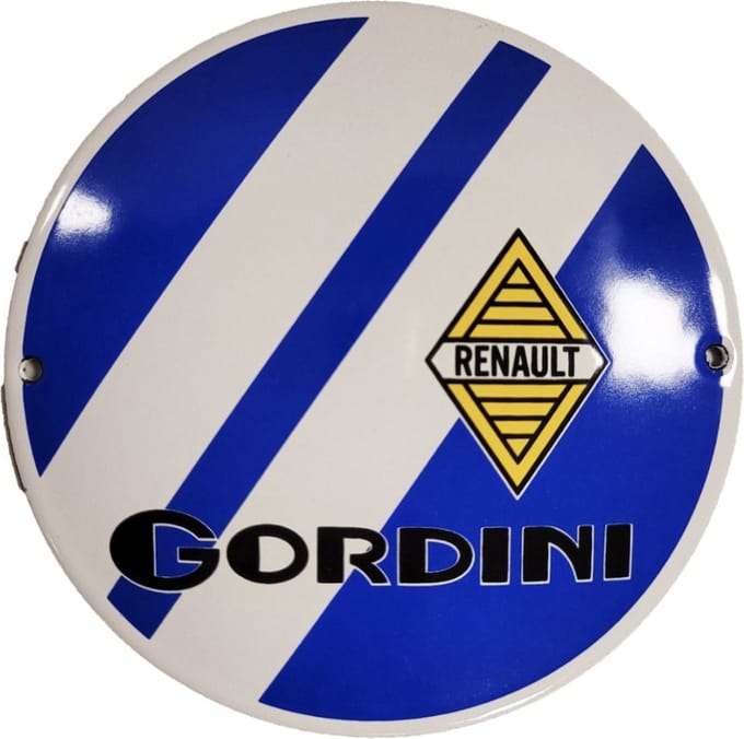 Renault Gordini Logo Emaille Bord 12cm