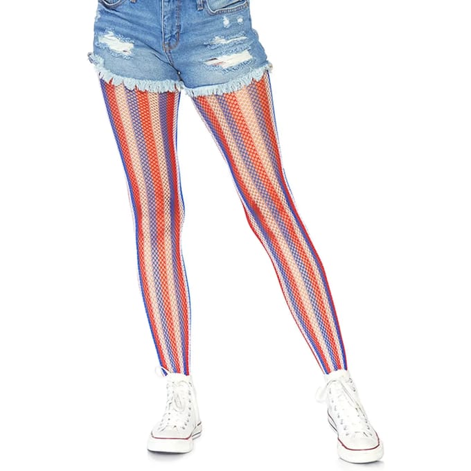 Gestreepte Amerikaanse panty voor dames Leg Avenue