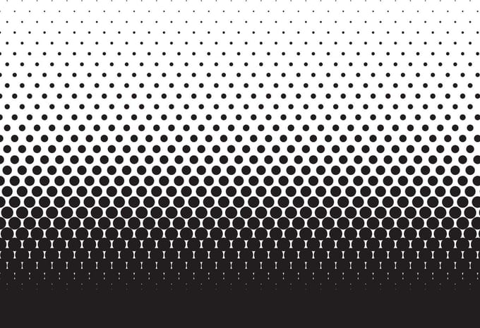 Fotobehang Abstract Black Black Dots | PANORAMIC - 250cm x 104cm | 130g/m2 Vlies