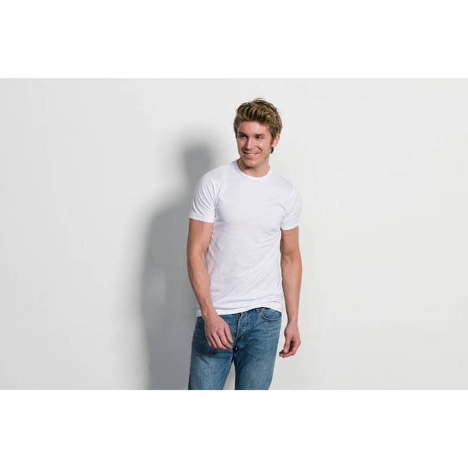 Slater 7500 - BASIC FIT 2-pack T-shirt ronde hals korte mouw wit M 100% katoen