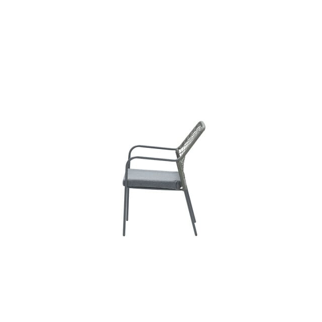 Garden Impressions Dido dining tuinstoel - aluminium - donker grijs/mosgroen