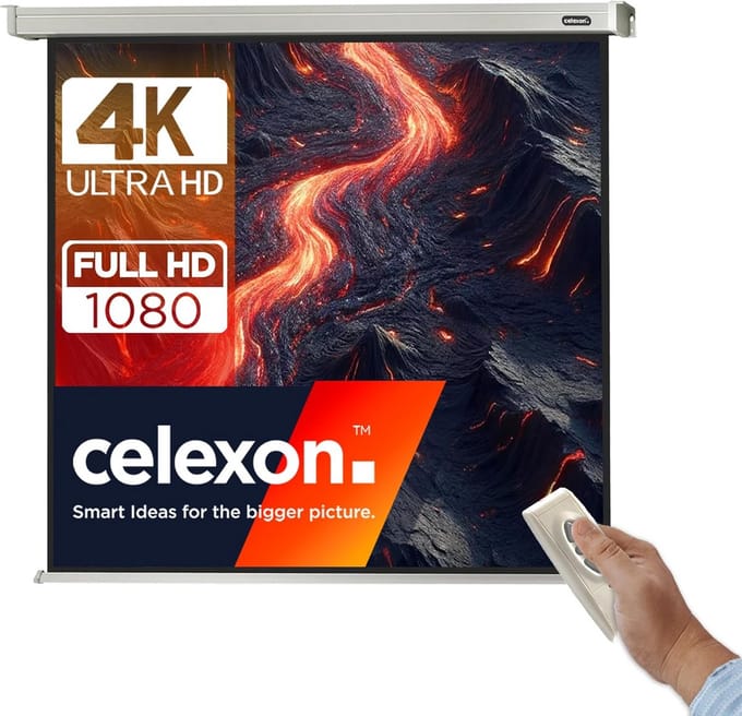 Gemotoriseerd Presentatiescherm 200 x 200 cm - Ideaal voor Thuisbioscoop en Scholen