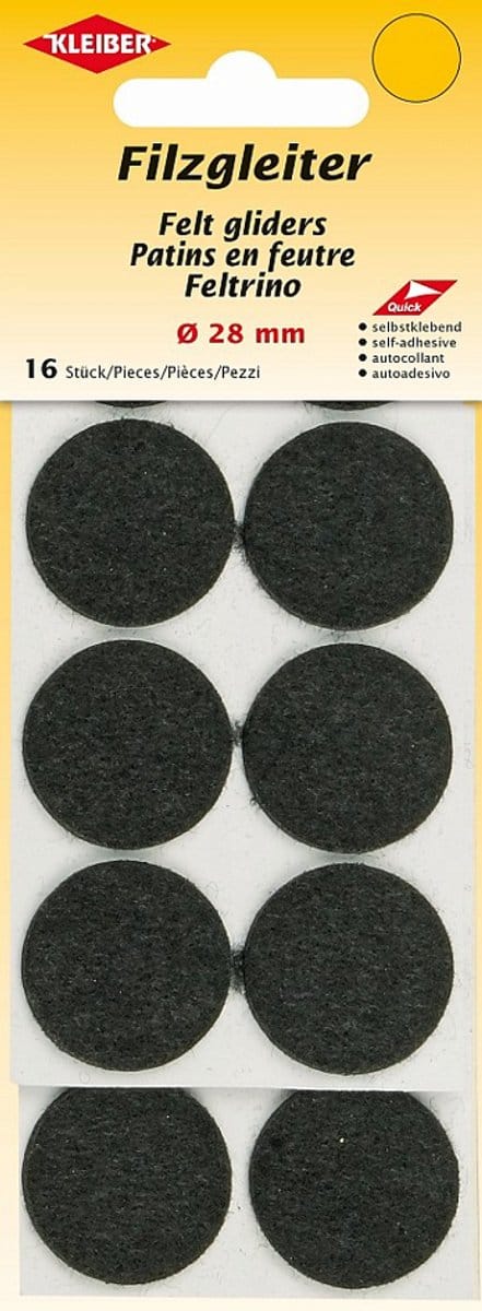 Viltglijders wit, diameter 22 mm
