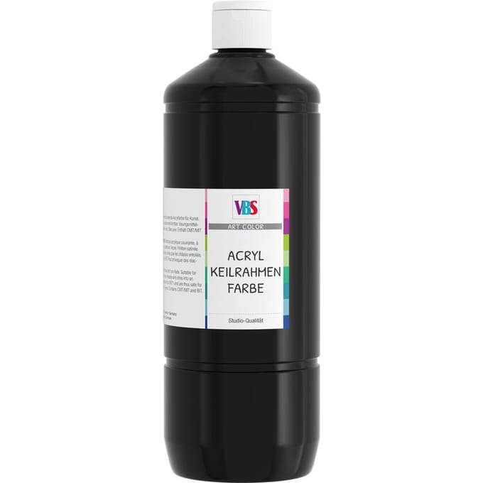 VBS Acryl-Schildersdoek kleur, 1000 ml - Zwart